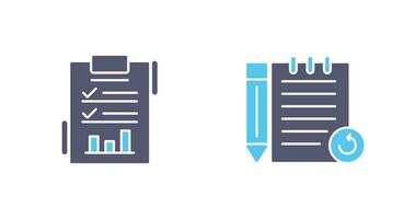 relatório Lista e verificado novamente notas ícone vetor
