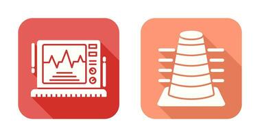 poste de amarração e ekg monitor ícone vetor