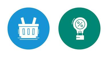quente bola aérea e compras cesta ícone vetor