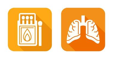 Combine caixa e pulmões ícone vetor