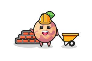 personagem de desenho animado de pluot fruit como construtor vetor