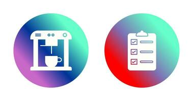 café máquina e ordem Lista ícone vetor