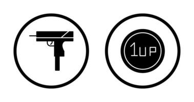 arma de fogo e 1 para cima ícone vetor