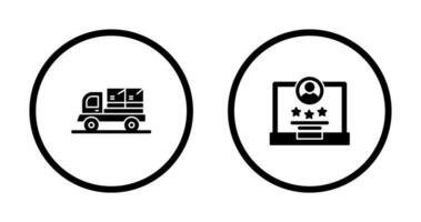Entrega caminhão e Avaliação ícone vetor