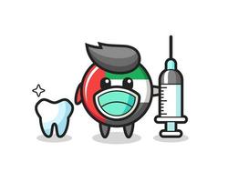 personagem mascote do emblema da bandeira dos eua como dentista vetor