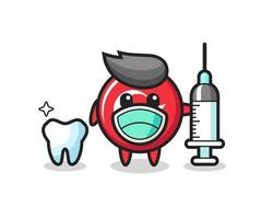 personagem mascote do emblema da bandeira da Turquia como dentista vetor