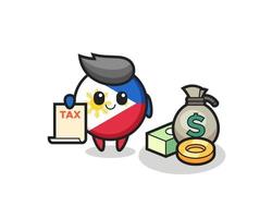 personagem cartoon da bandeira das Filipinas distintivo como contador vetor