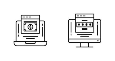 conectados Forma de pagamento e senha ícone vetor