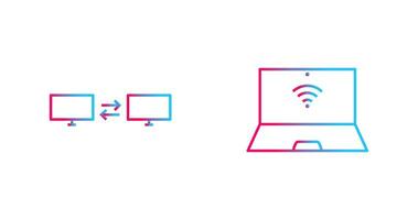 partilha sistema e conectado computador portátil ícone vetor