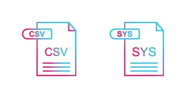 csv e sys ícone vetor