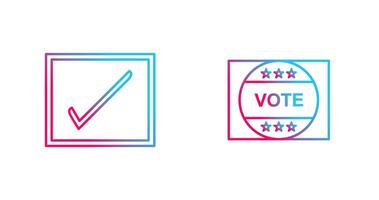 caixa de seleção e voto adesivo ícone vetor