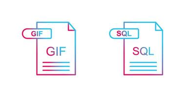 gif e sql ícone vetor