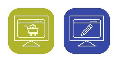 e comércio configuração e editar página da web ícone vetor