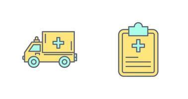 ambulância e prescrição ícone vetor
