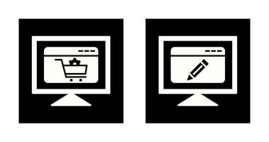 e comércio configuração e editar página da web ícone vetor