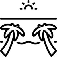 ícone de linha para praia vetor