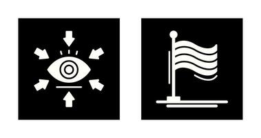 visualização e bandeira ícone vetor