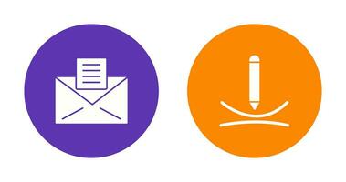 o email documentos e desenhar curva ícone vetor