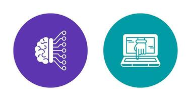 máquina Aprendendo e hacking ícone vetor