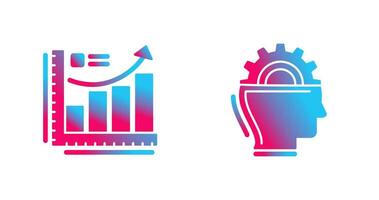 crescimento gráfico e máquina Aprendendo ícone vetor