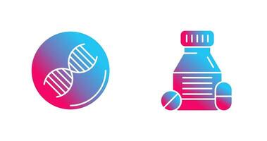 dna e comprimidos ícone vetor