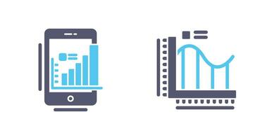 Móvel e Barra gráfico ícone vetor