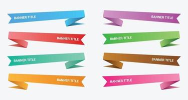 coleção de conjunto de origami de banner com várias cores e gradientes vetor