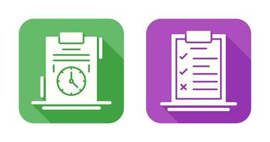 Tempo gestão e lista de controle ícone vetor