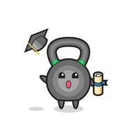 ilustração do desenho do kettlebell jogando o chapéu na formatura vetor