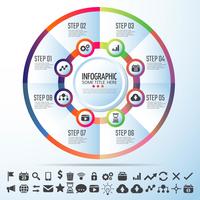 Modelo de design de infográficos de círculo vetor