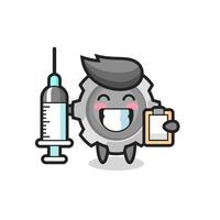 ilustração mascote do equipamento como médico vetor