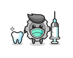 personagem mascote do equipamento como dentista vetor