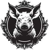 abstrato Preto porco geométrico porco face ícone vetor