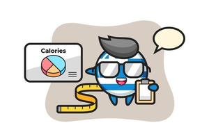 ilustração do mascote do emblema da bandeira da Grécia como nutricionista vetor