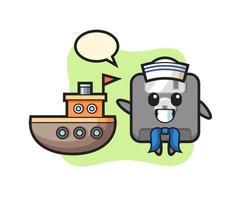 personagem mascote do disquete como um marinheiro vetor