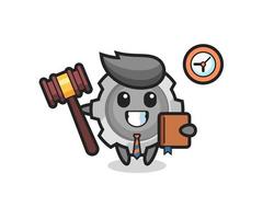 desenho de mascote de equipamento como juiz vetor