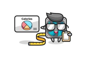 ilustração de mascote de fã de computador como nutricionista vetor