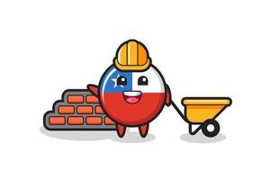 personagem de desenho animado do emblema da bandeira do Chile como construtor vetor