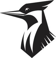 pica-pau pássaro logotipo Projeto Preto simples e moderno Preto pica-pau pássaro logotipo Projeto criativo e moderno vetor