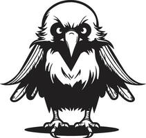 moderno Raven silhueta logotipo negrito Preto Corvo vetor ícone