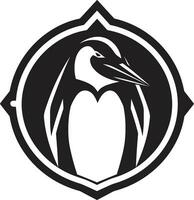 majestoso antártico pinguim ícone dentro negros esplendor naturezas beleza dentro Preto pinguim emblemas intrincado Projeto vetor