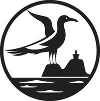 ébano majestade desencadeado vetor gaivota ícone misterioso charme Preto gaivota emblema perfil