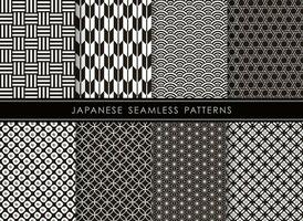 vetor japonês vintage desatado padronizar definir. todos padrões estão ambos horizontalmente e verticalmente Repetivel.