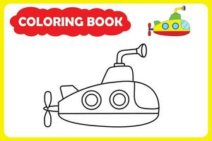 modelo para crianças coloração livro. cor exemplo. passageiro carro vetor ilustração