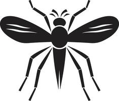 artístico mosquito gráfico negrito mosquito insígnia vetor