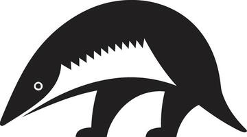 Preto vetor tamanduá símbolo a icônico logotipo Projeto simplificado excelência Preto tamanduá vetor logotipo