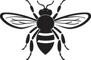 lustroso Preto querida abelha emblema minimalista colméia ícone vetor