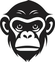 encantador macaco silhueta Preto chimpanzé Projeto monocromático Magia chimpanzé emblema dentro Preto vetor