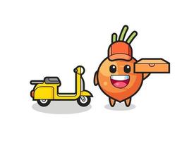 ilustração do personagem de cenoura como entregador de pizza vetor