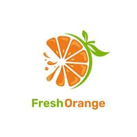 fresco laranja logotipo vetor ilustração, fresco laranja fatia logotipo desenhos conceito